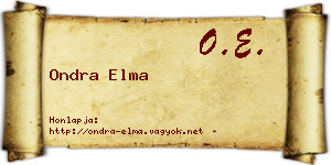 Ondra Elma névjegykártya